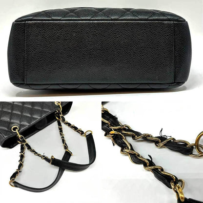 Chanel Black Leather Shopping