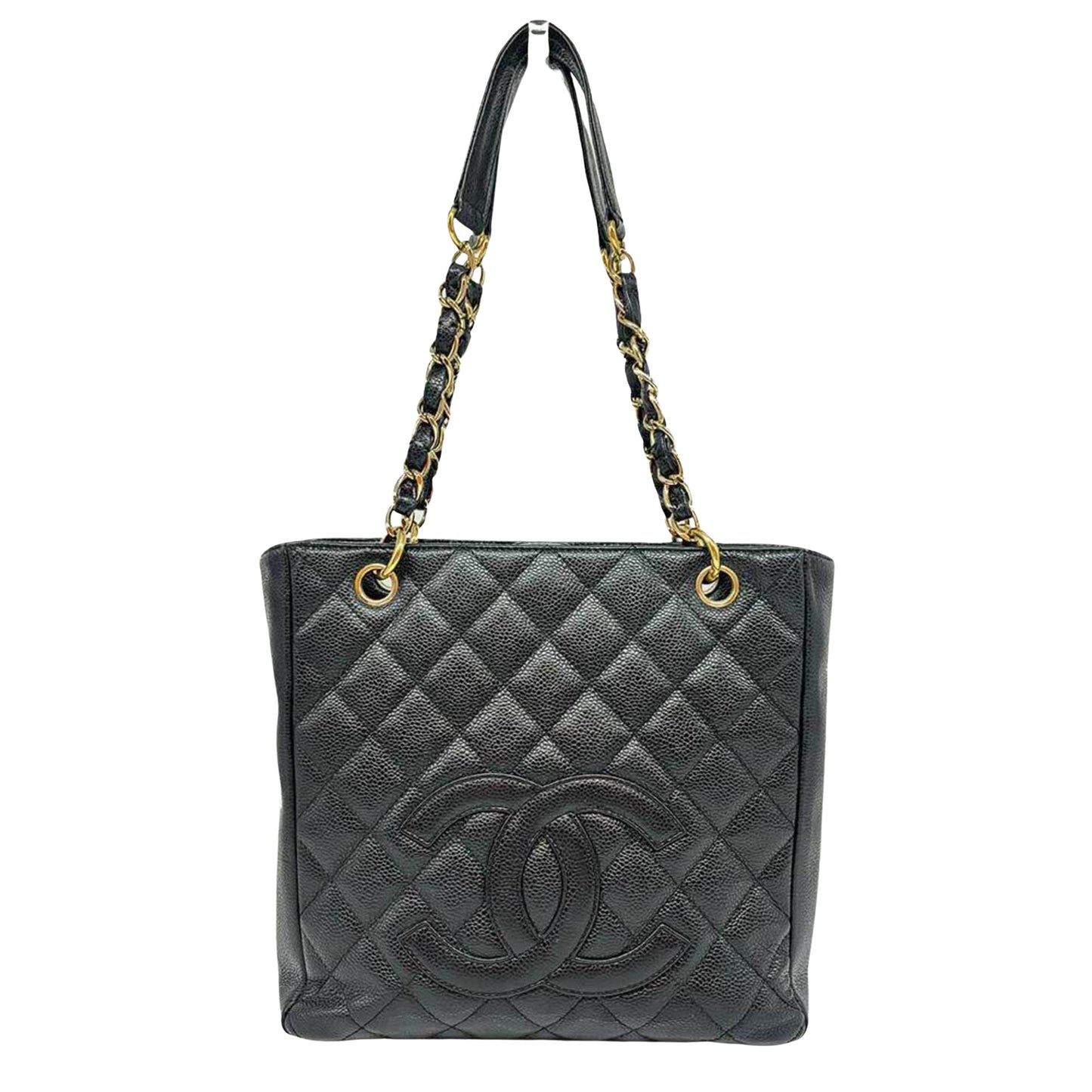 Chanel Black Leather Shopping