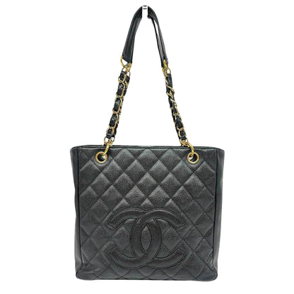 Chanel Black Leather Shopping