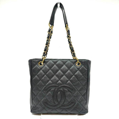 Chanel Black Leather Shopping