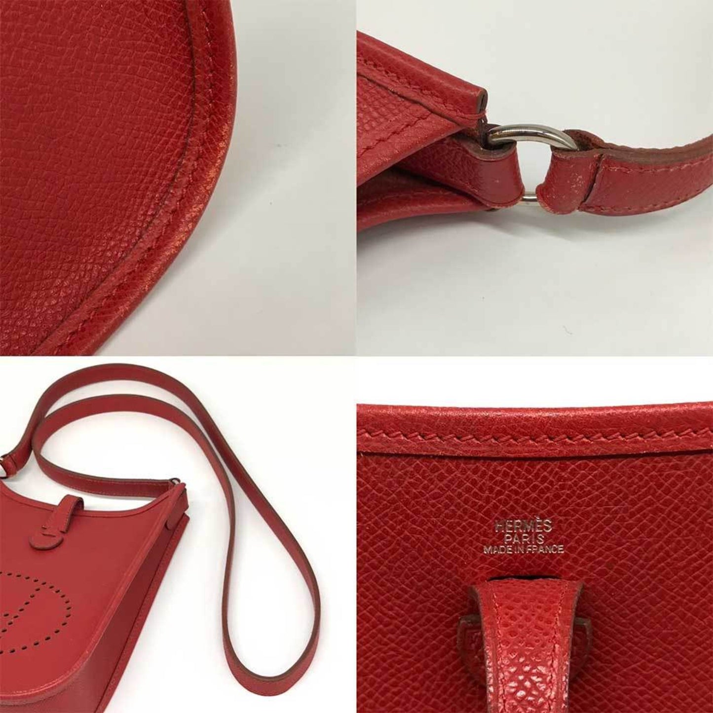 Hermès Red Leather Mini Evelyne