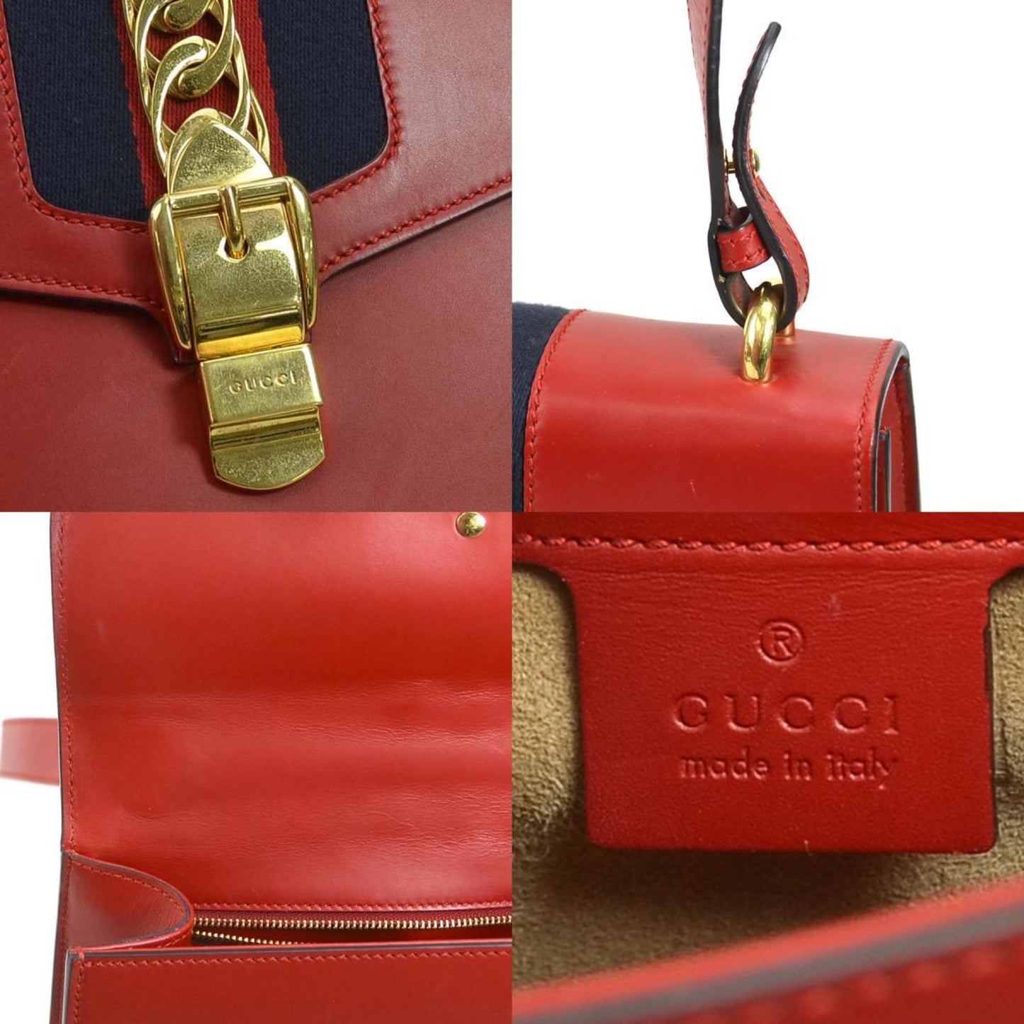 Gucci Red Leather Sylvie