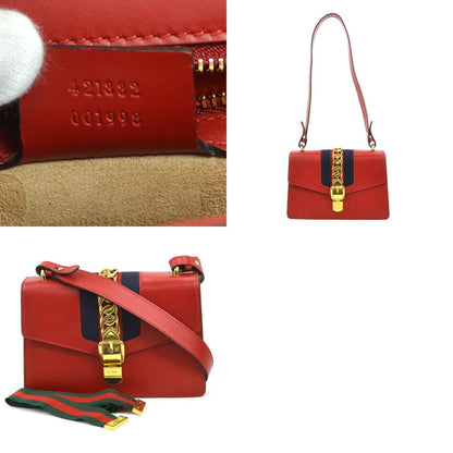 Gucci Red Leather Sylvie