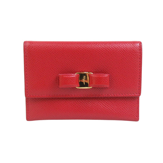 Salvatore Ferragamo Red Leather Vara