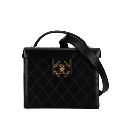Chanel Black Leather Vanity