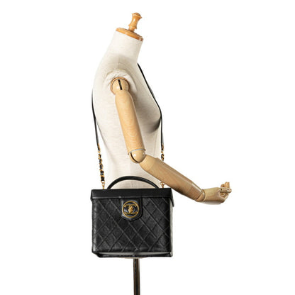 Chanel Black Leather Vanity