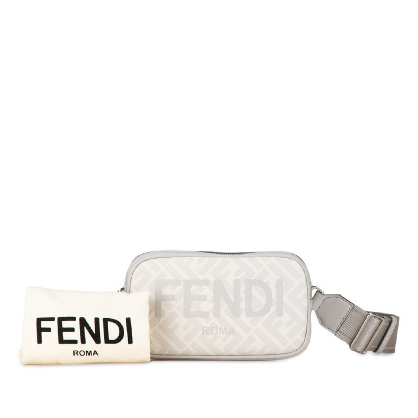 Fendi Gray Canvas Zucca
