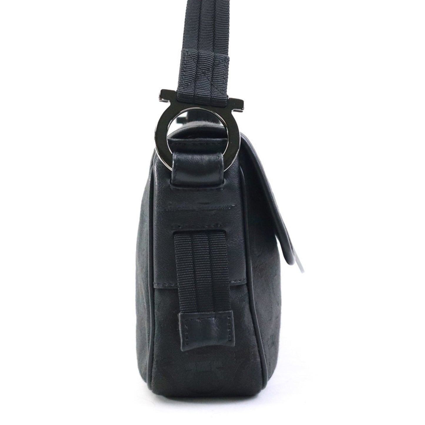 Salvatore Ferragamo Black Canvas Gancini