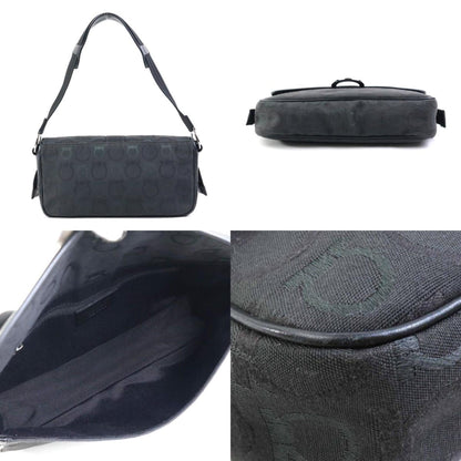 Salvatore Ferragamo Black Canvas Gancini