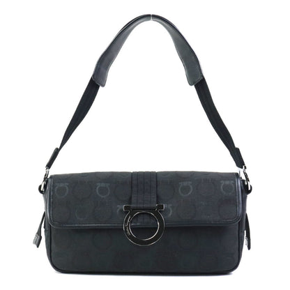 Salvatore Ferragamo Black Canvas Gancini