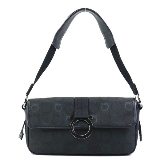 Salvatore Ferragamo Black Canvas Gancini