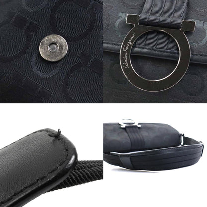 Salvatore Ferragamo Black Canvas Gancini
