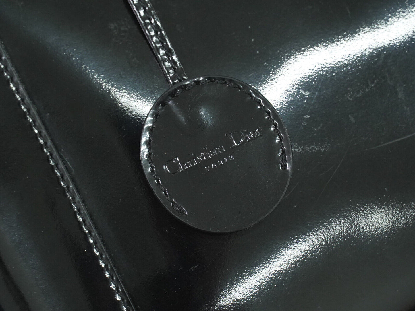 Dior Black Patent Leather Maris Pearl