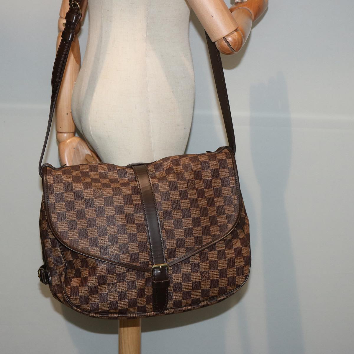 Louis Vuitton Brown Canvas Saumur 35