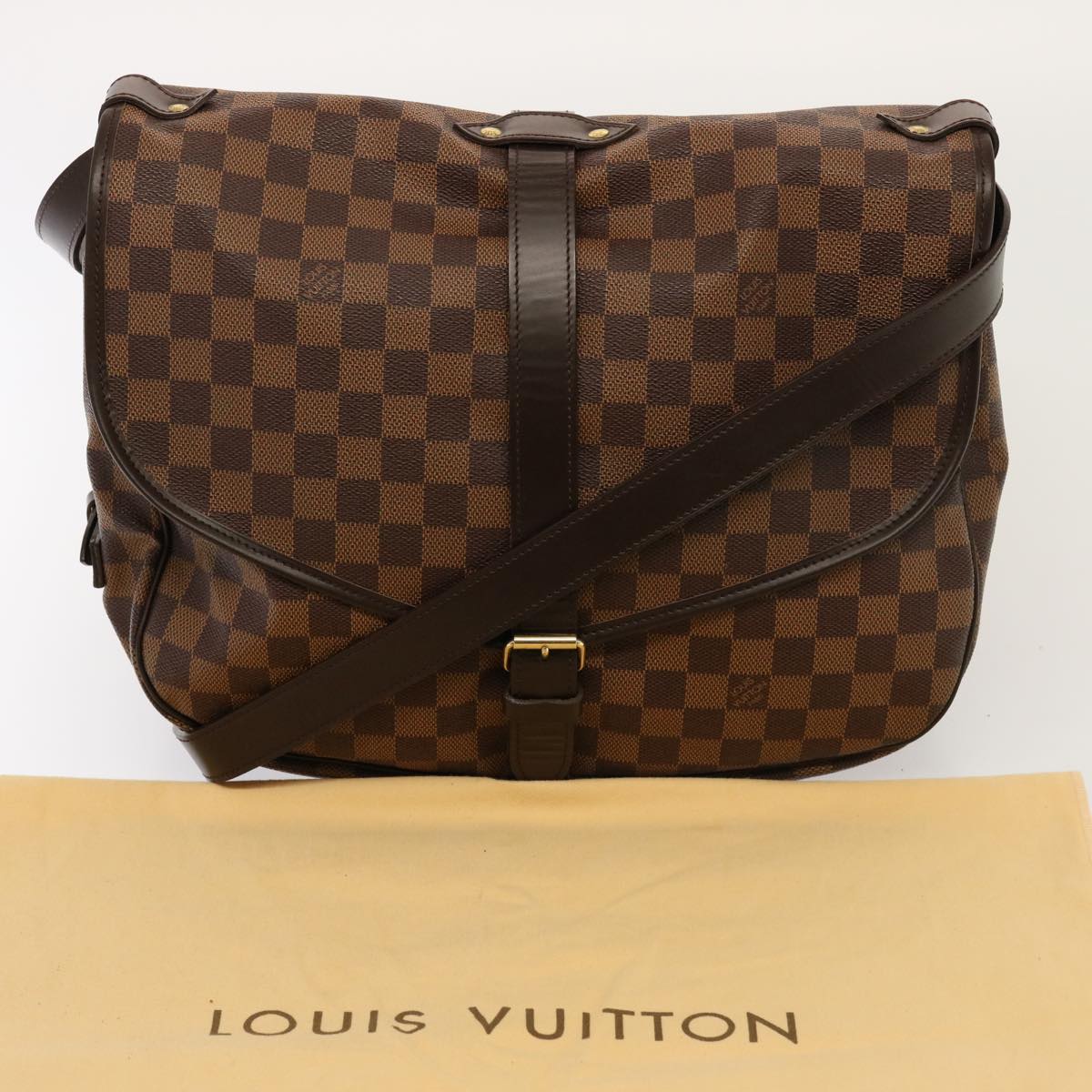 Louis Vuitton Brown Canvas Saumur 35