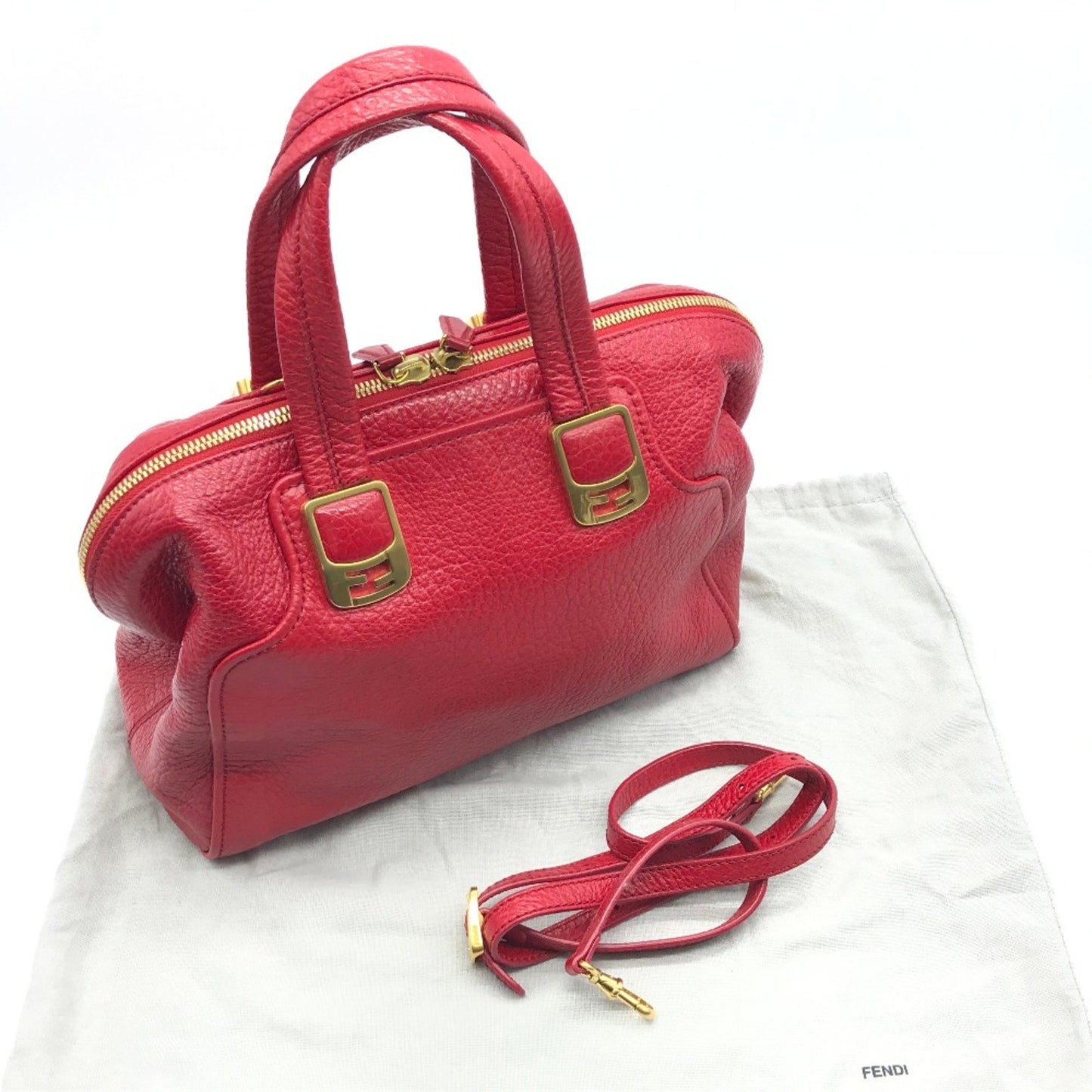 Fendi Red Leather Chameleon