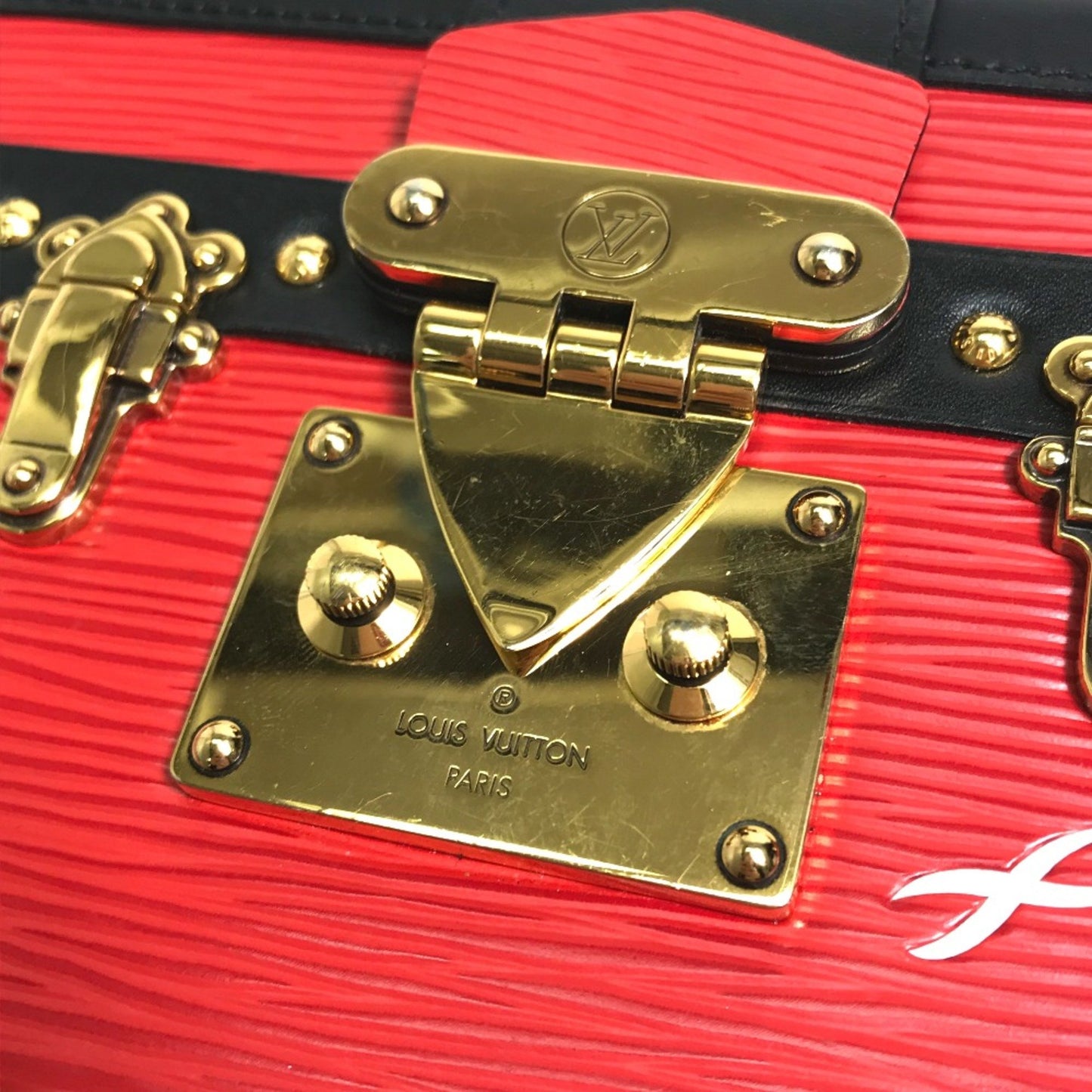 Louis Vuitton Red Leather Petit Malle