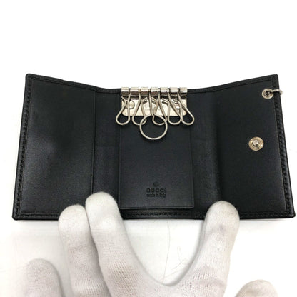 Gucci Black Leather Gg Pattern