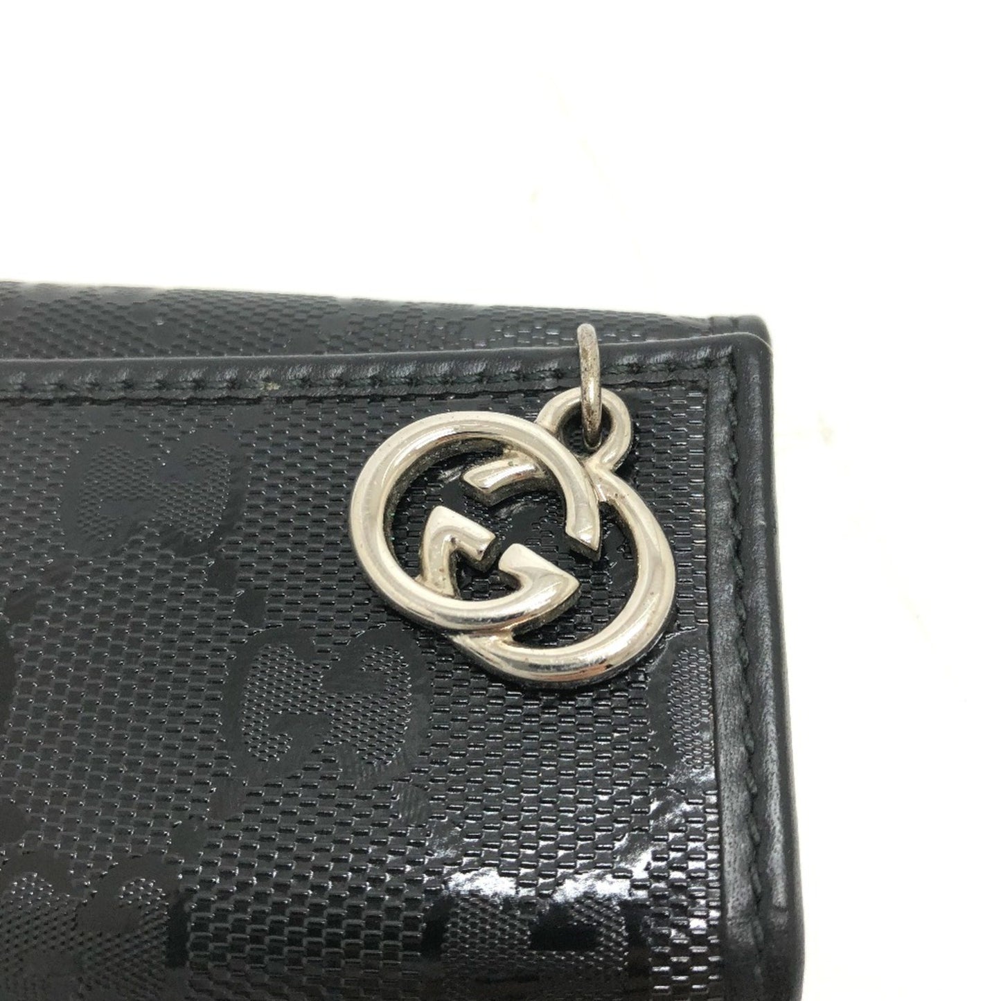 Gucci Black Leather Gg Pattern
