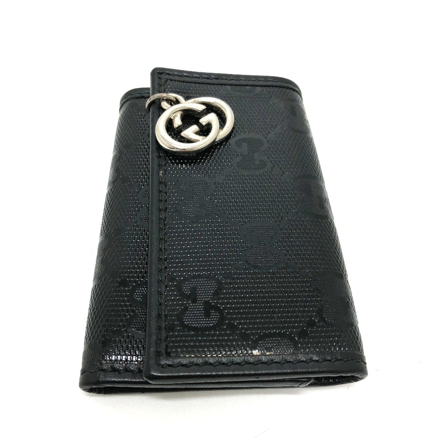 Gucci Black Leather Gg Pattern