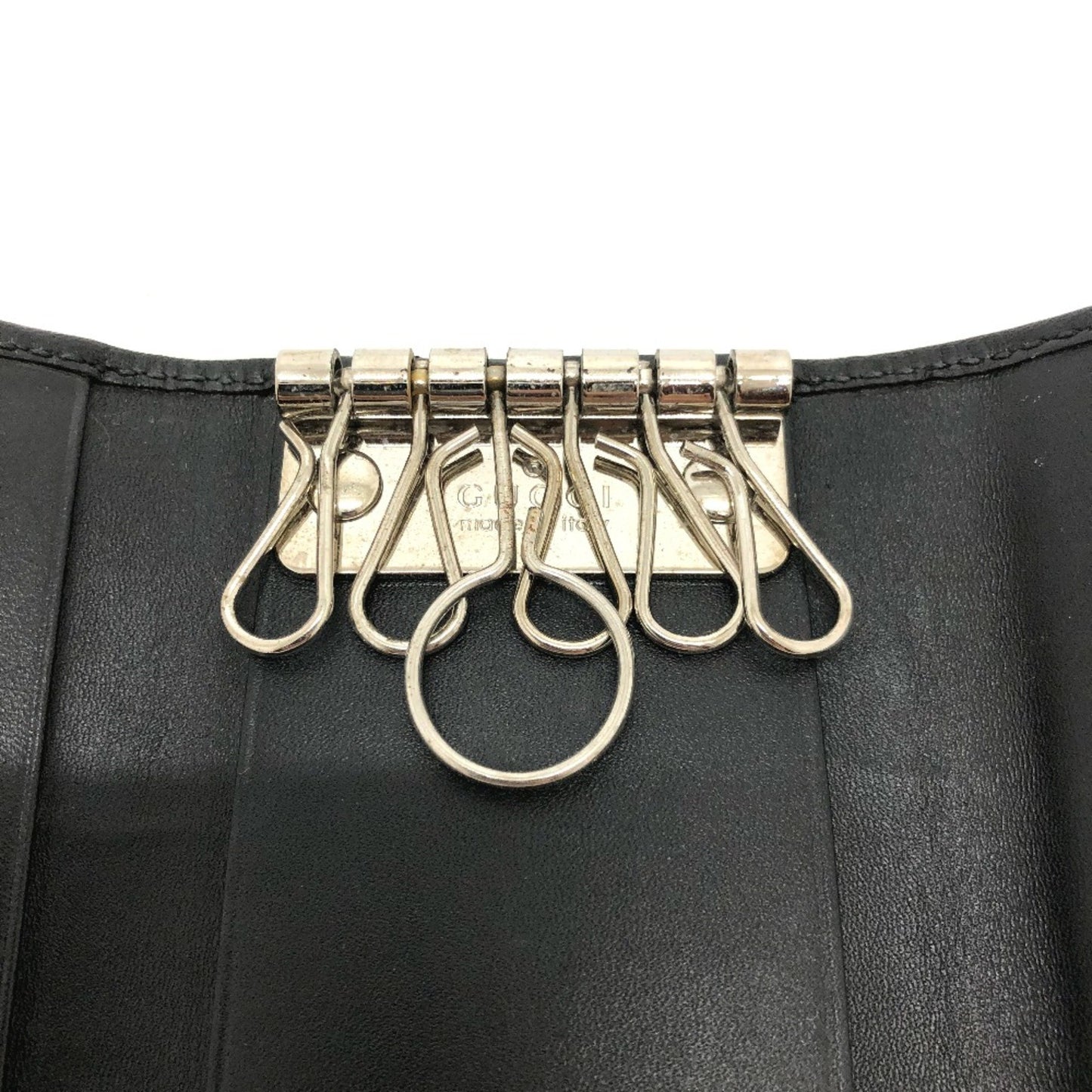 Gucci Black Leather Gg Pattern