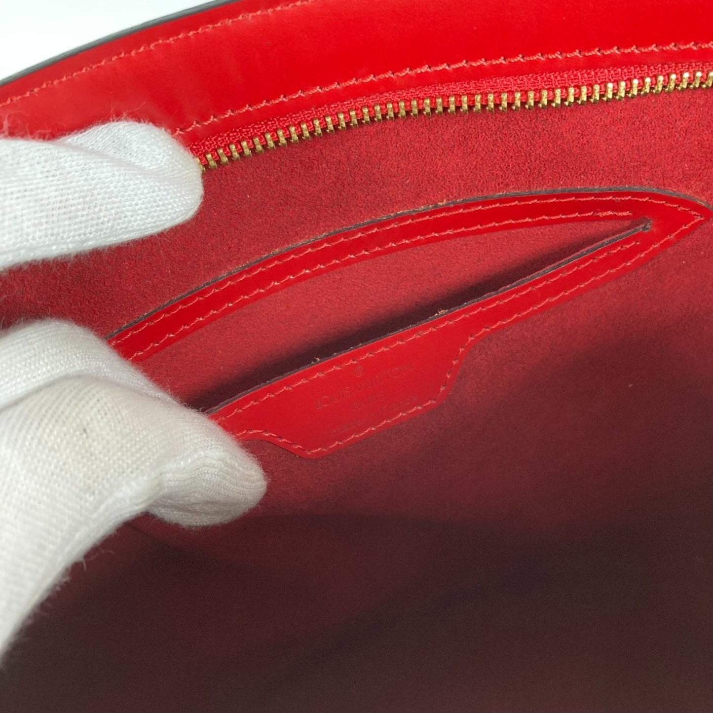 Louis Vuitton Red Leather Saint Jacques