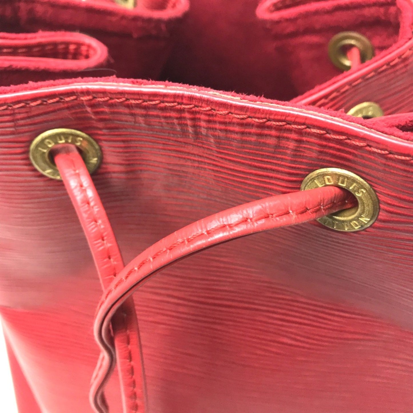 Louis Vuitton Red Leather Noé Pm