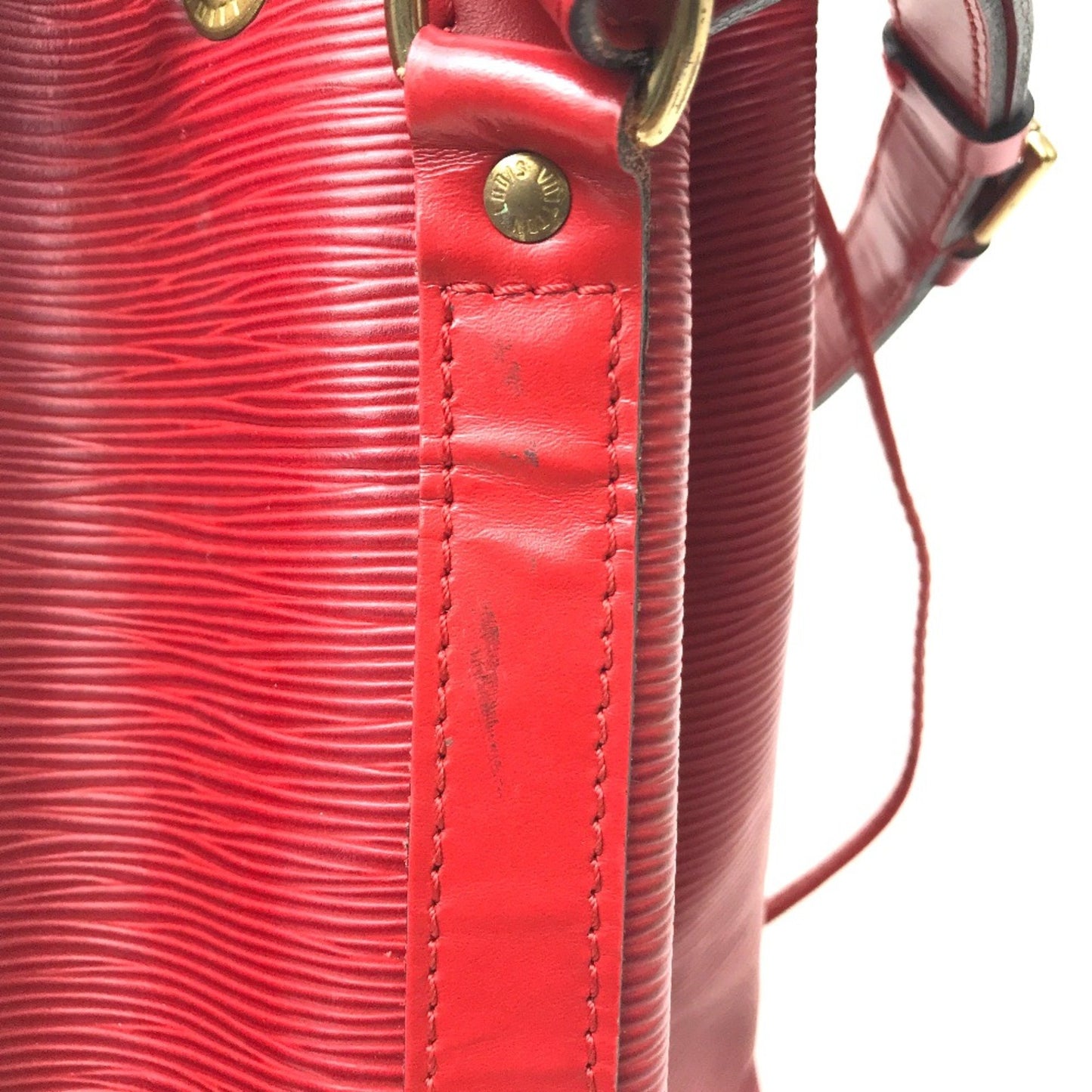 Louis Vuitton Red Leather Noé Pm