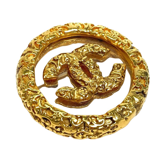 Chanel Gold Gold Plated Logo Cc
