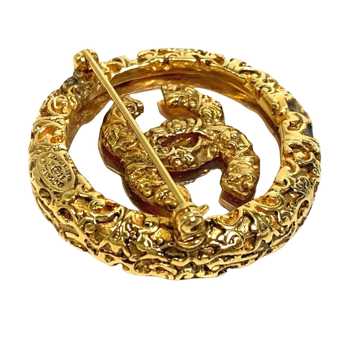 Chanel Gold Gold Plated Logo Cc