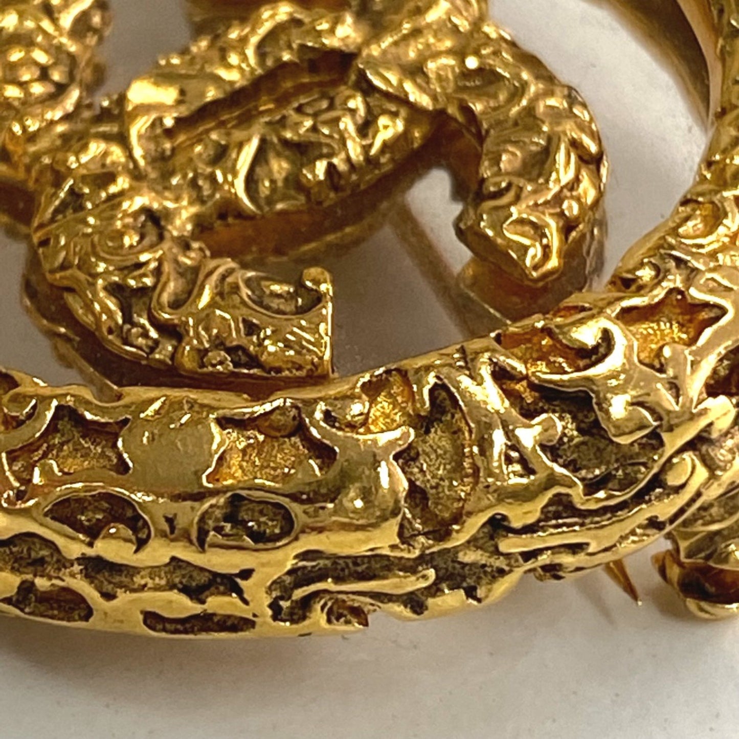 Chanel Gold Gold Plated Logo Cc