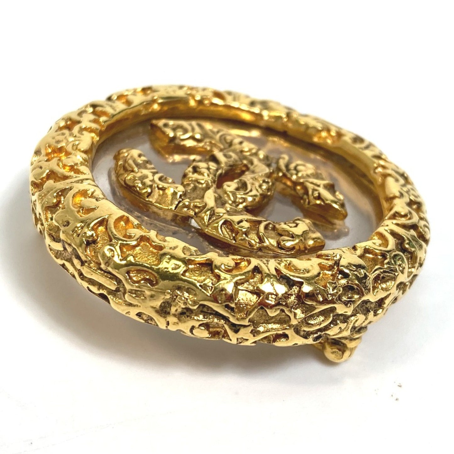 Chanel Gold Gold Plated Logo Cc