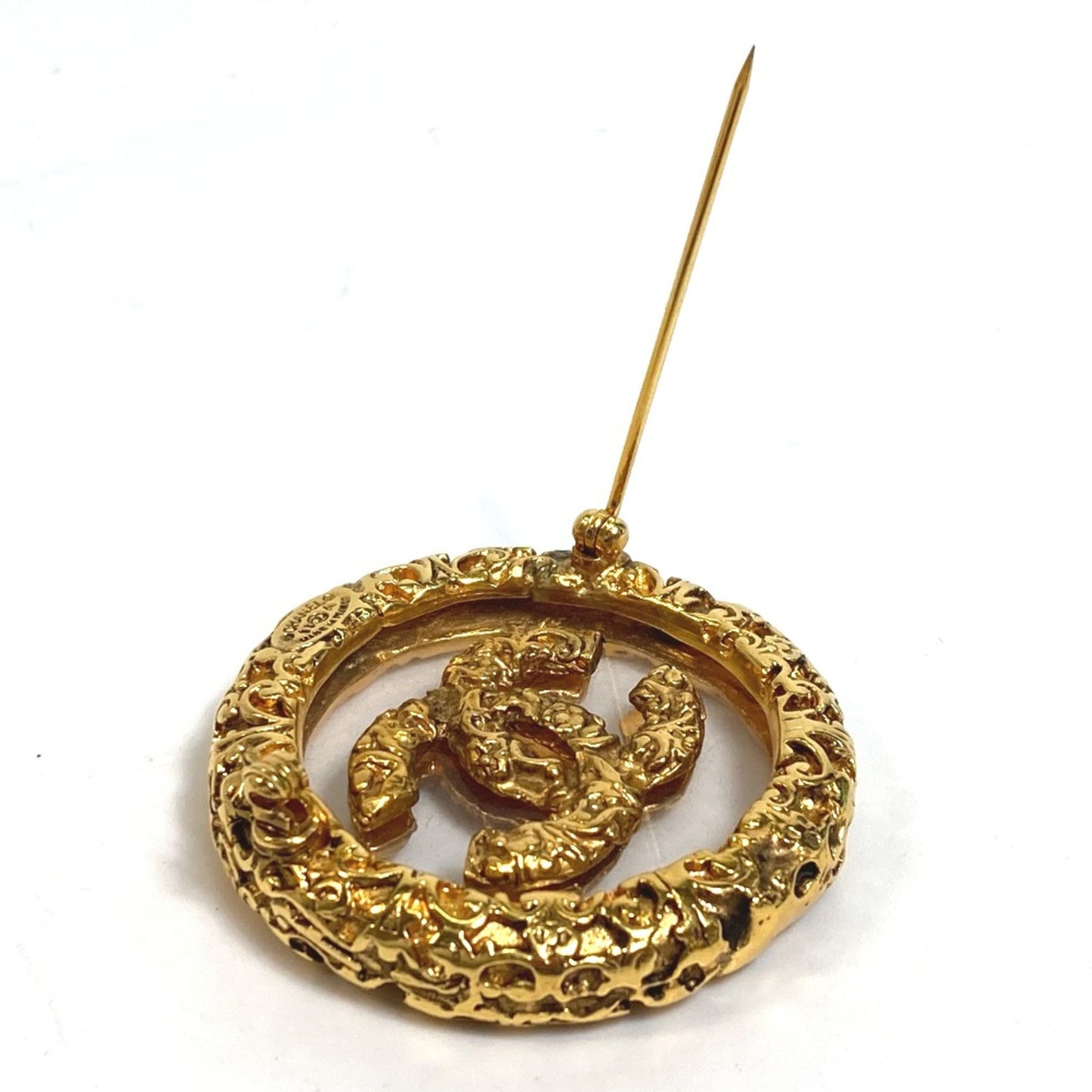 Chanel Gold Gold Plated Logo Cc