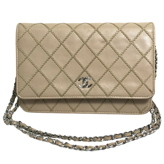Chanel Brown Leather Wallet On Chain