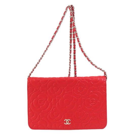 Chanel Red Leather Camellia