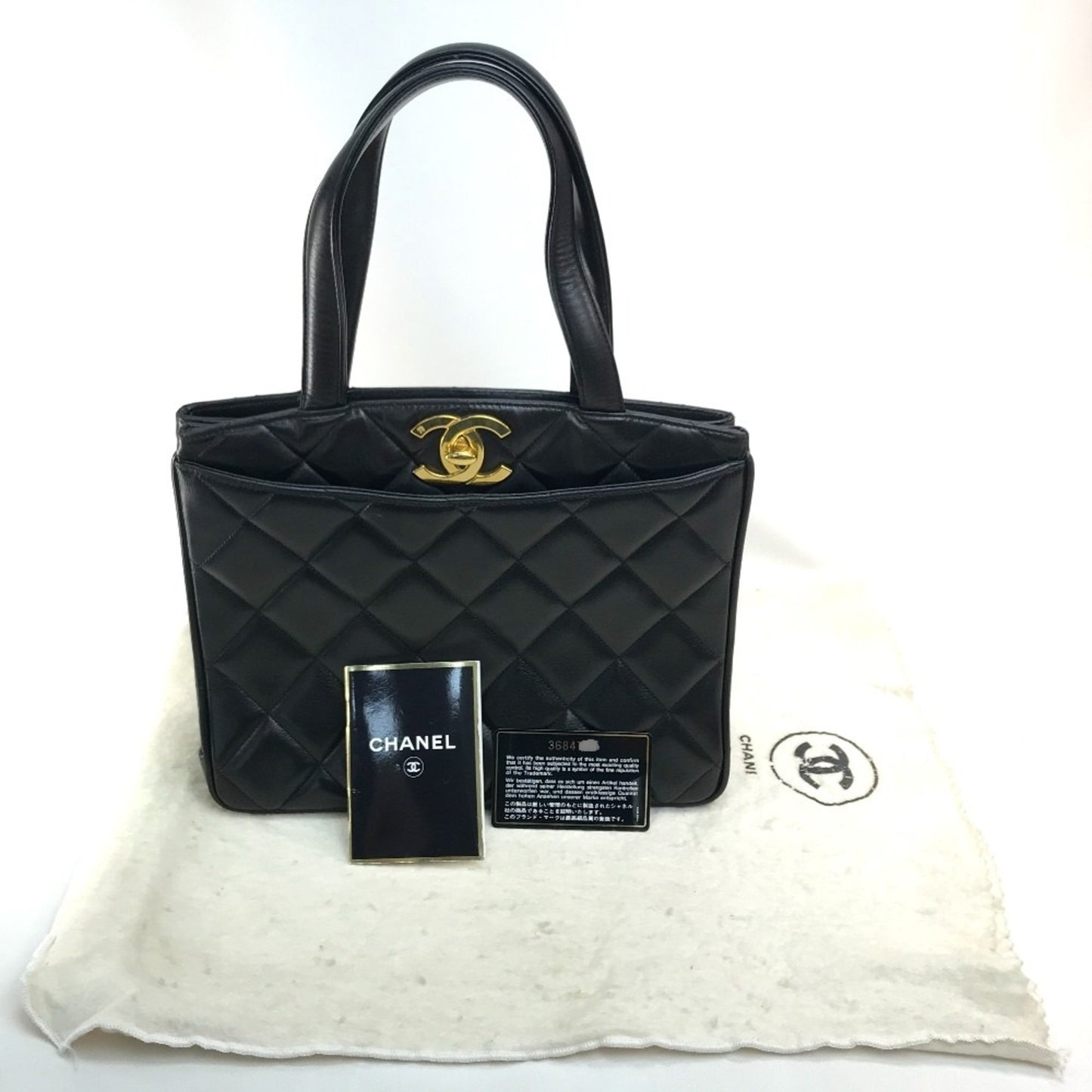 Chanel Black Leather Logo Cc