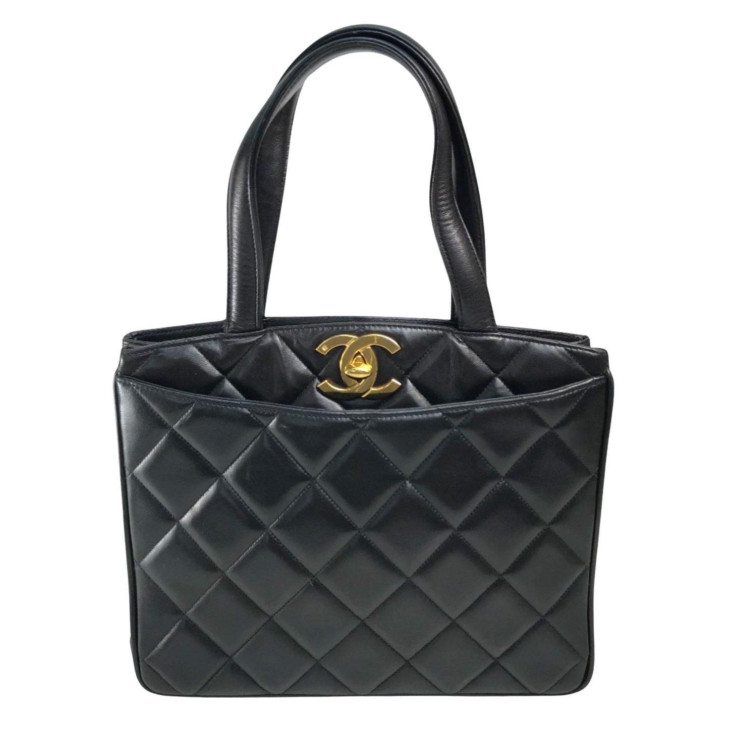Chanel Black Leather Logo Cc