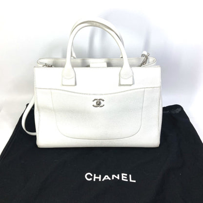 Chanel White Leather Cabas