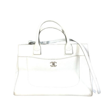 Chanel White Leather Cabas