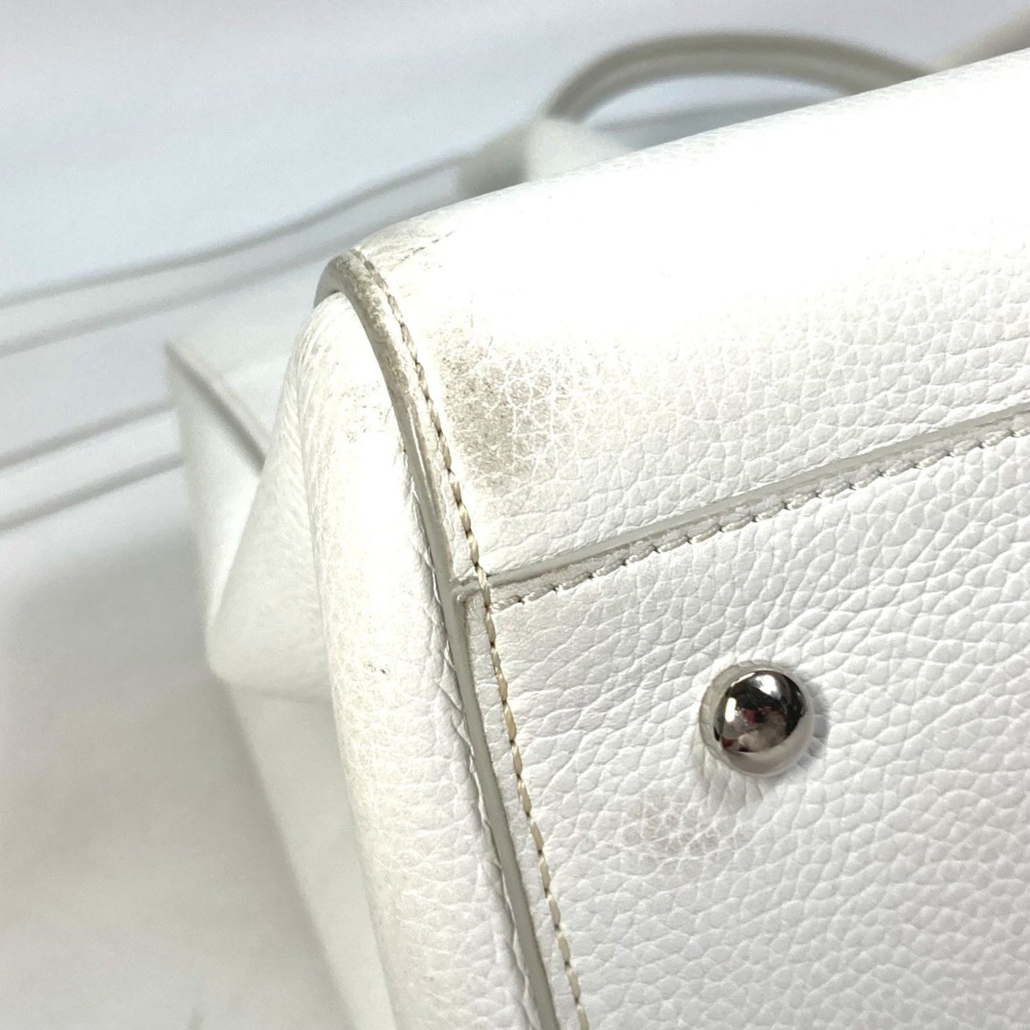 Chanel White Leather Cabas