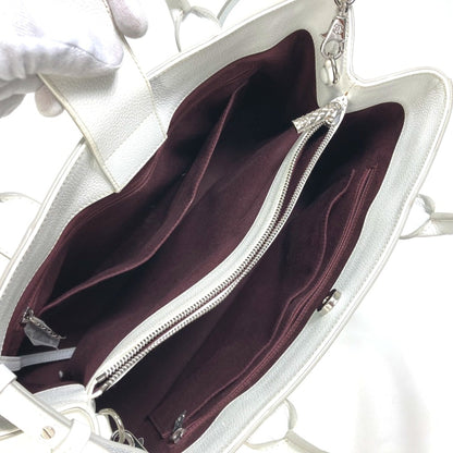 Chanel White Leather Cabas
