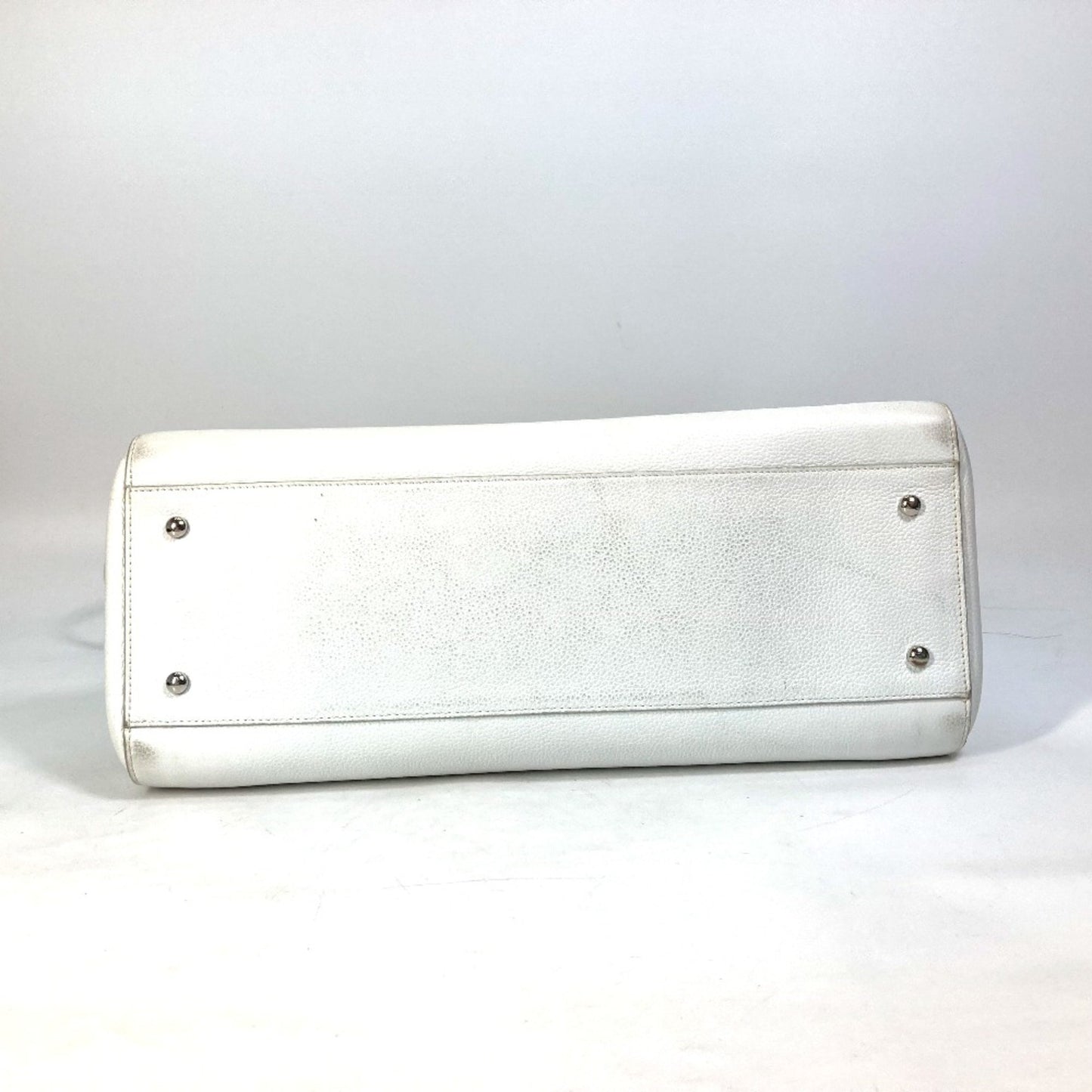 Chanel White Leather Cabas