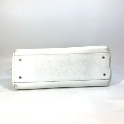 Chanel White Leather Cabas