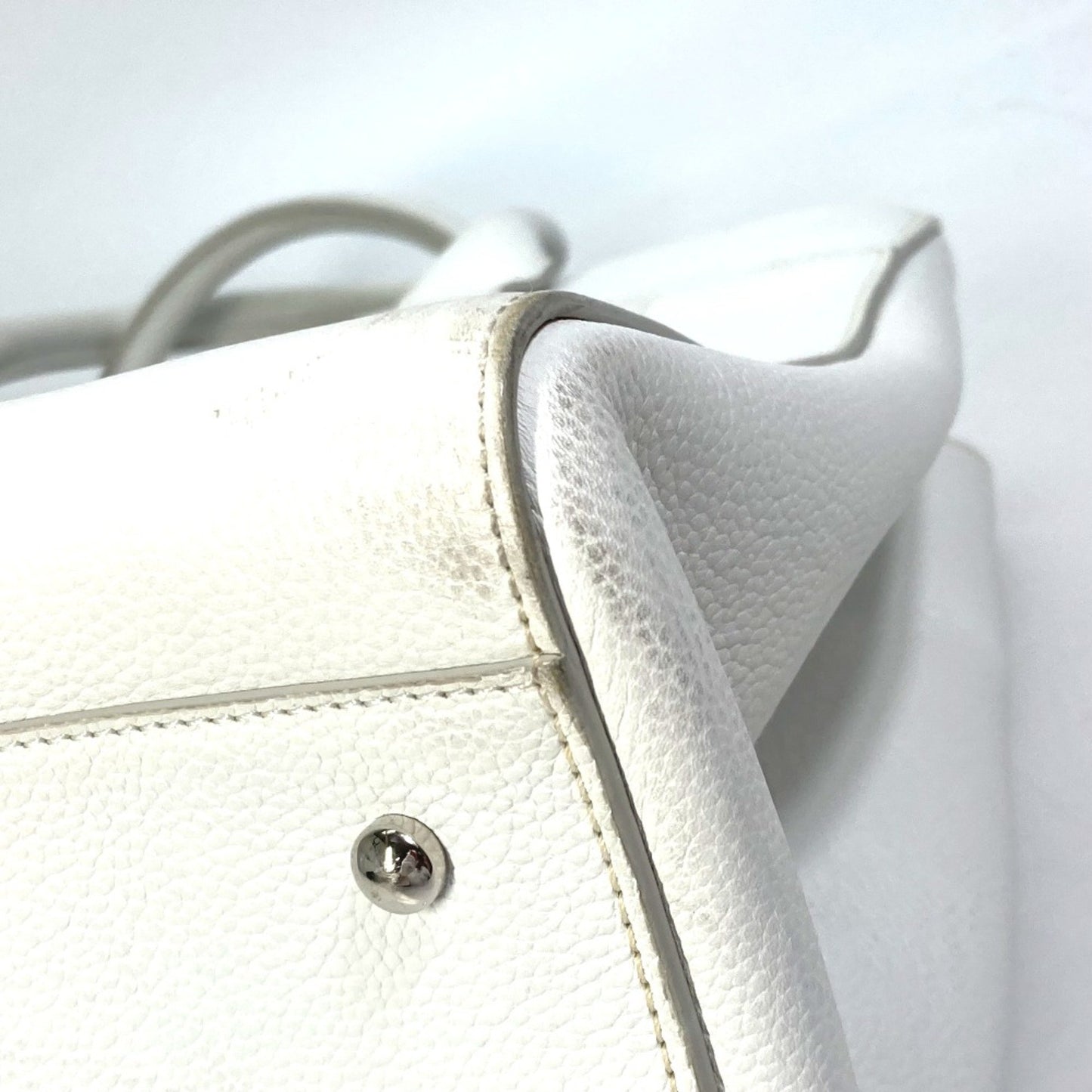 Chanel White Leather Cabas
