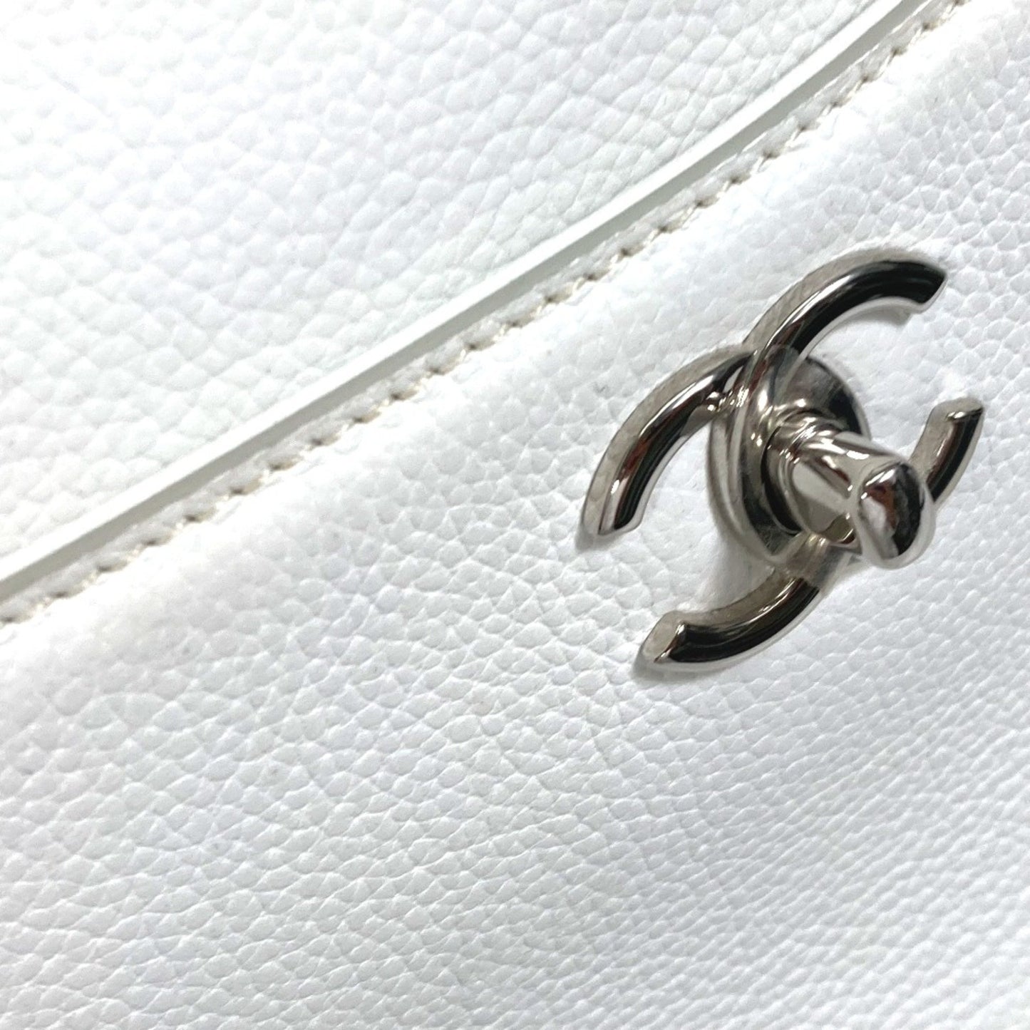Chanel White Leather Cabas