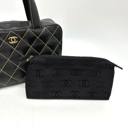 Chanel Black Leather Wild Stitch