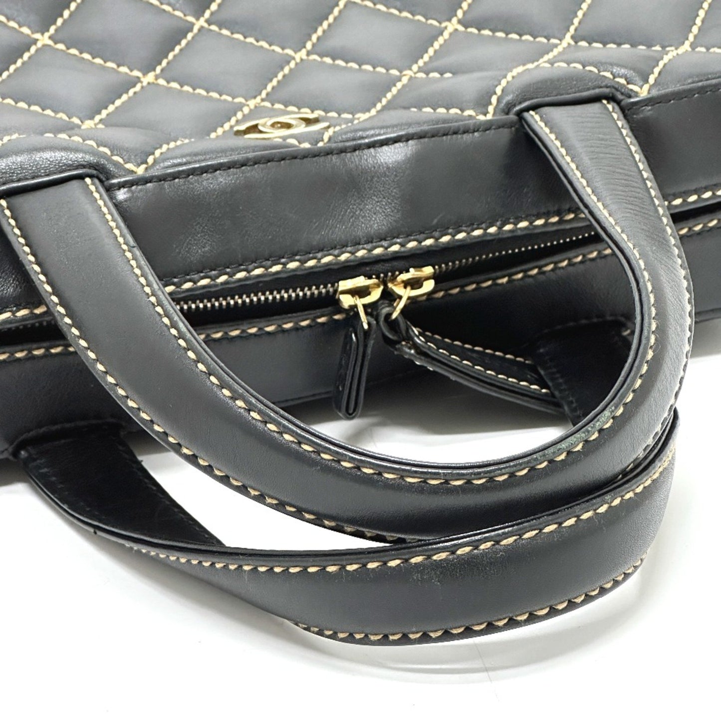 Chanel Black Leather Wild Stitch