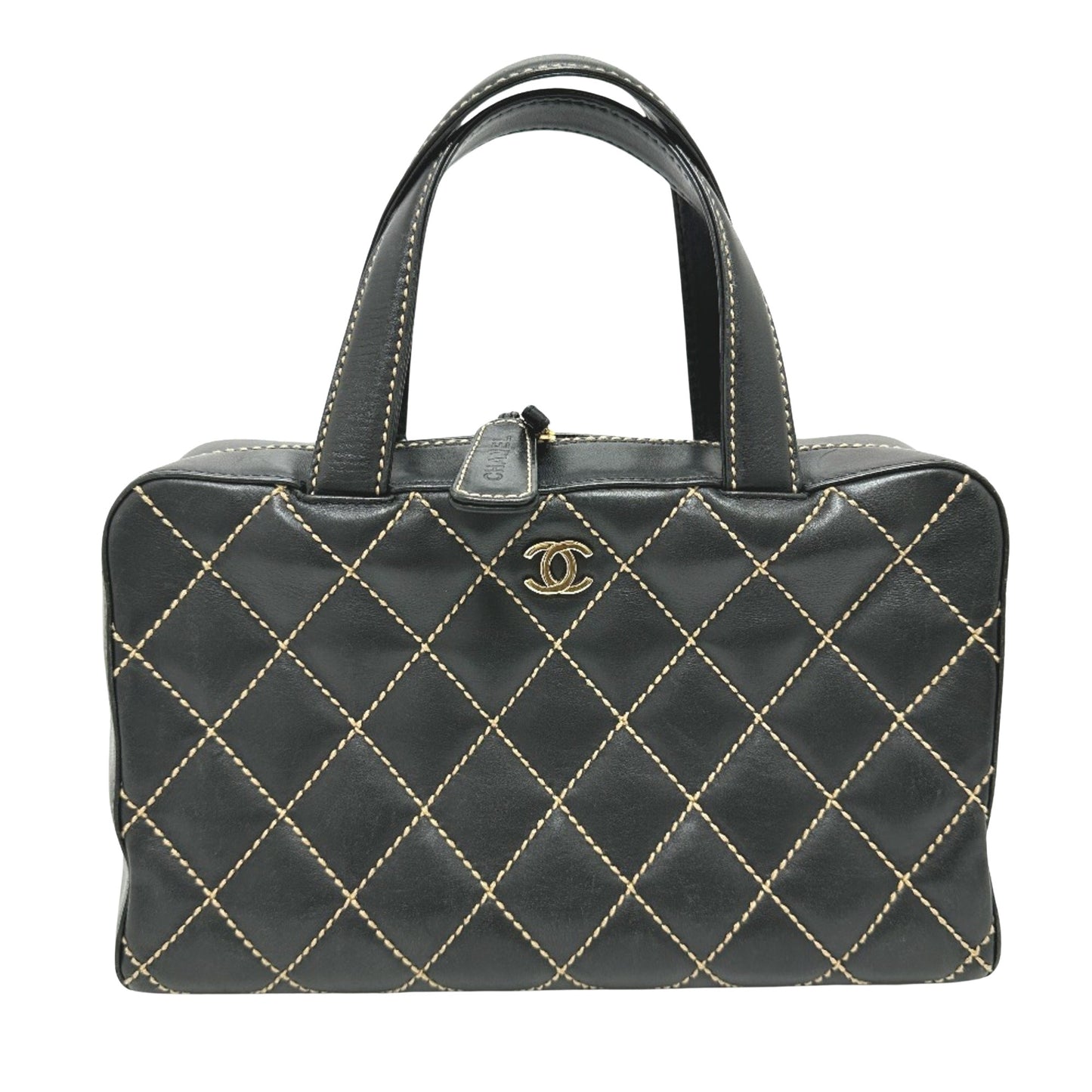 Chanel Black Leather Wild Stitch