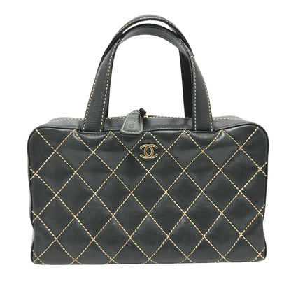 Chanel Black Leather Wild Stitch