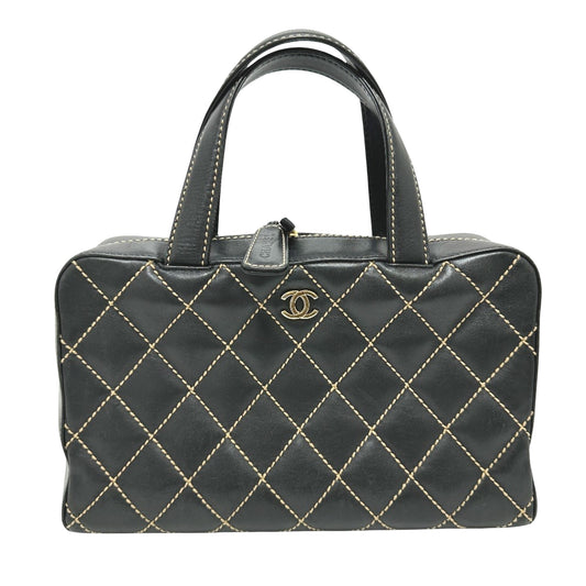 Chanel Black Leather Wild Stitch